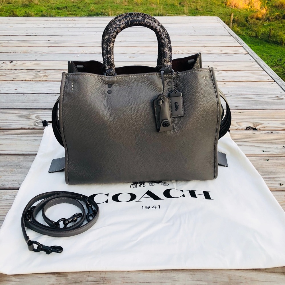 Coach Rogue 36 Snakeskin Handles